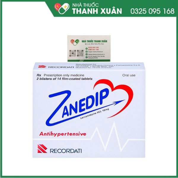 Zanedip 10mg - Thuốc trị tăng huyết áp vô căn